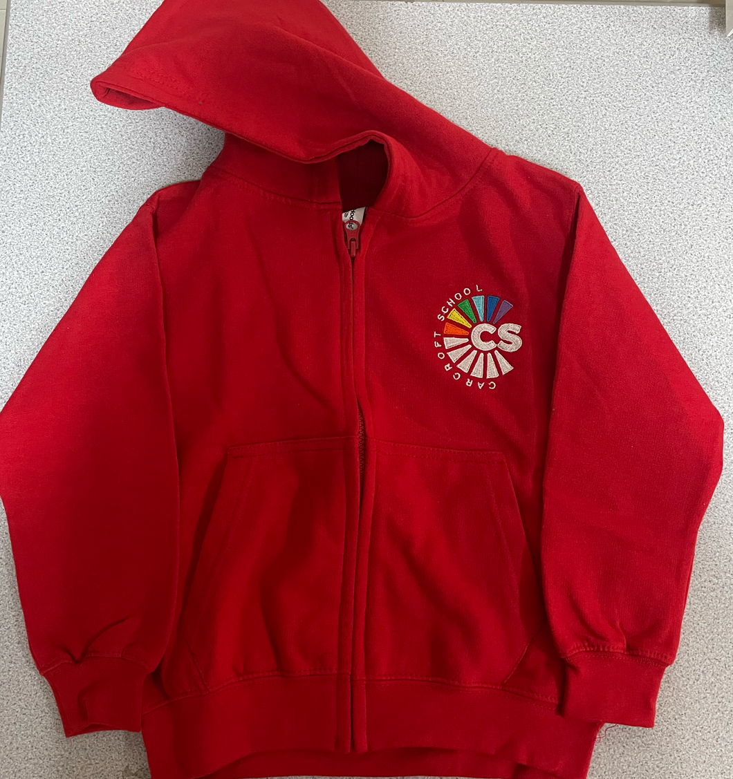 Carcroft Red Zipped Hoody